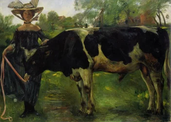 Fille avec taureau